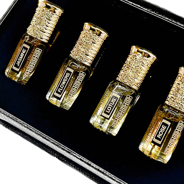4 Piece Floral Women's Arabian Perfume Oil Set
